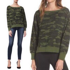 Good American Green Camo Sweatshirt Size XL Camouflage Revolve Boxy Athletic Top